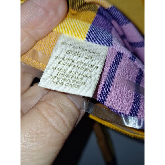 Paper + Tee Junior's  Halter Top Plus Sized Summer Boho Plaid Country NWT 2X - Picture 8 of 9